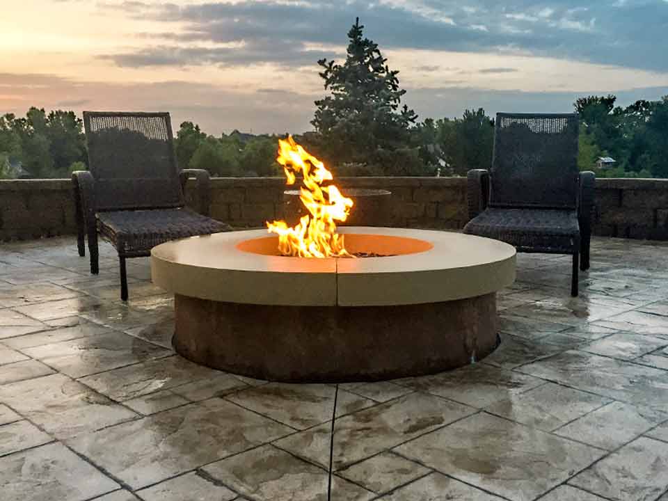 Custom Scapes Gas Firepit Patio Wall, Custom Gas Fire Pits Outdoor